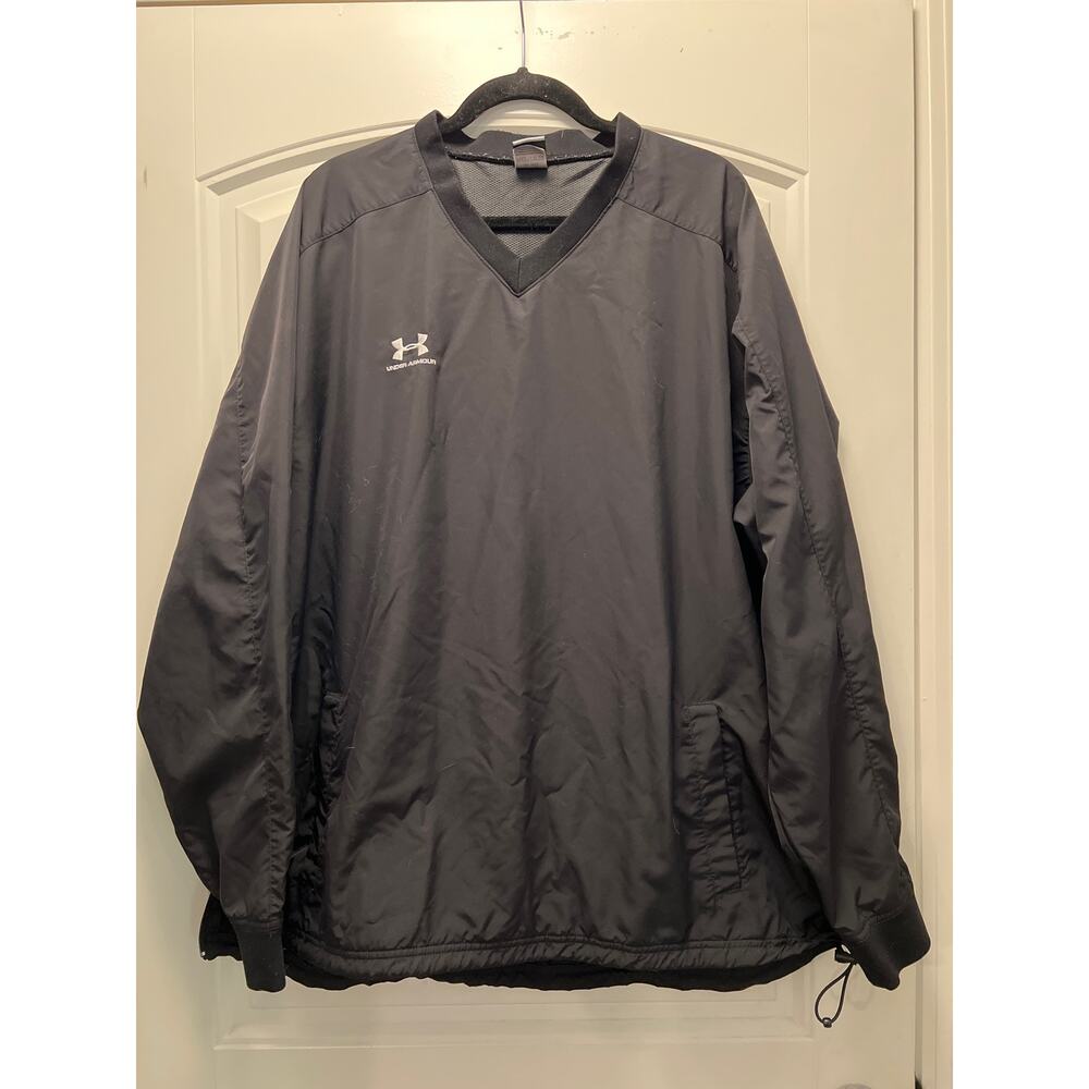 Under Armour Men’s V Neck‎ Long Sleeve Winter Fleece Pullover Jacket Sz XL Black
